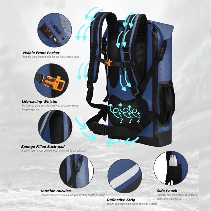 Sac à Dos Étanche Outdoor 40L – Waterproof, Randonnée, Plage & Voyage-1