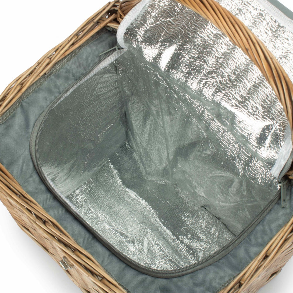 Panier de Pique-Nique Isotherme en Osier – Set Complet pour 2 Personnes-4