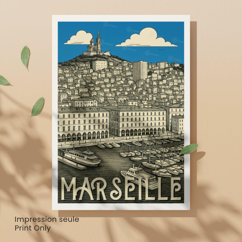 Affiche Marseille – Le Vieux-Port | Impression Artistique Premium-5