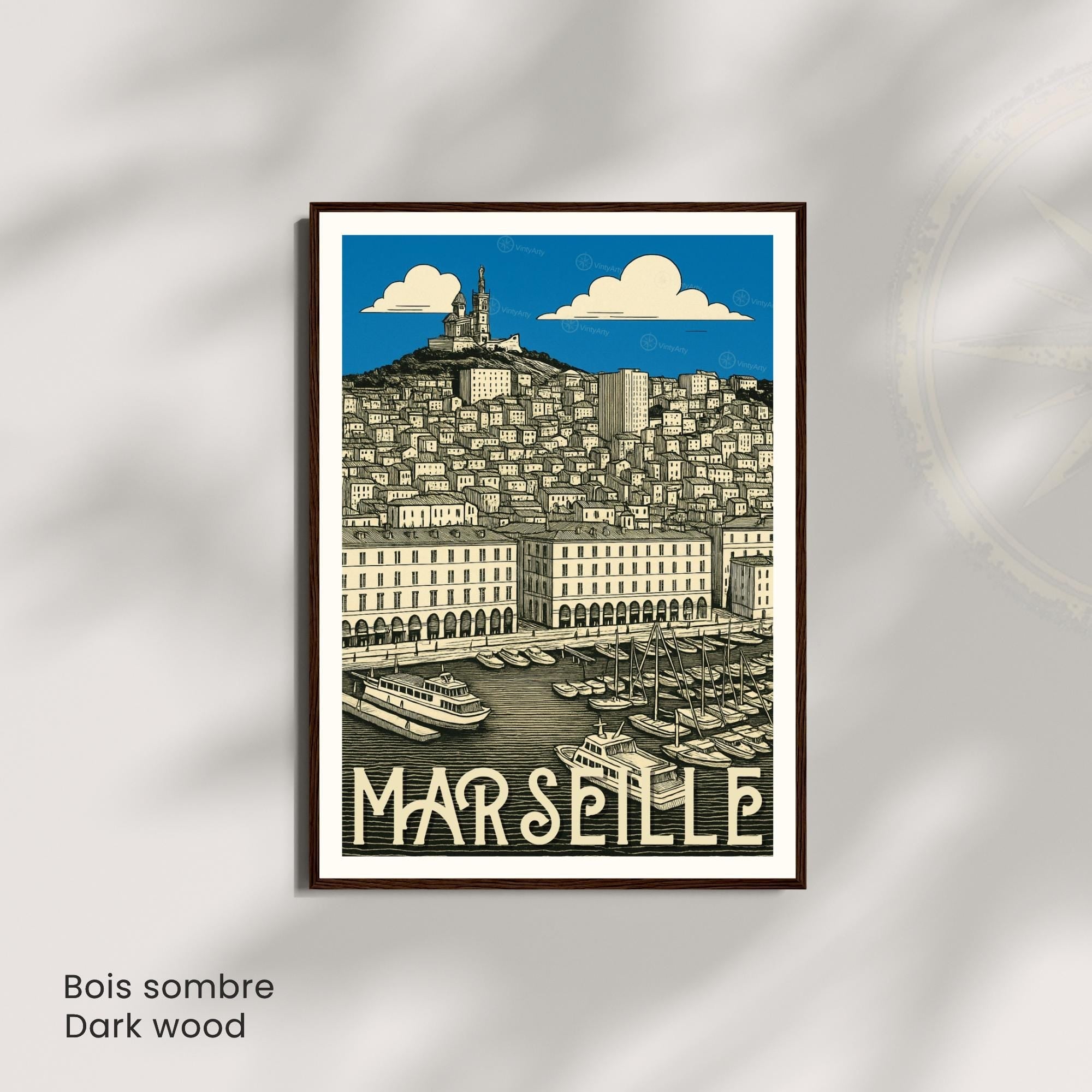 Affiche Marseille – Le Vieux-Port | Impression Artistique Premium-3