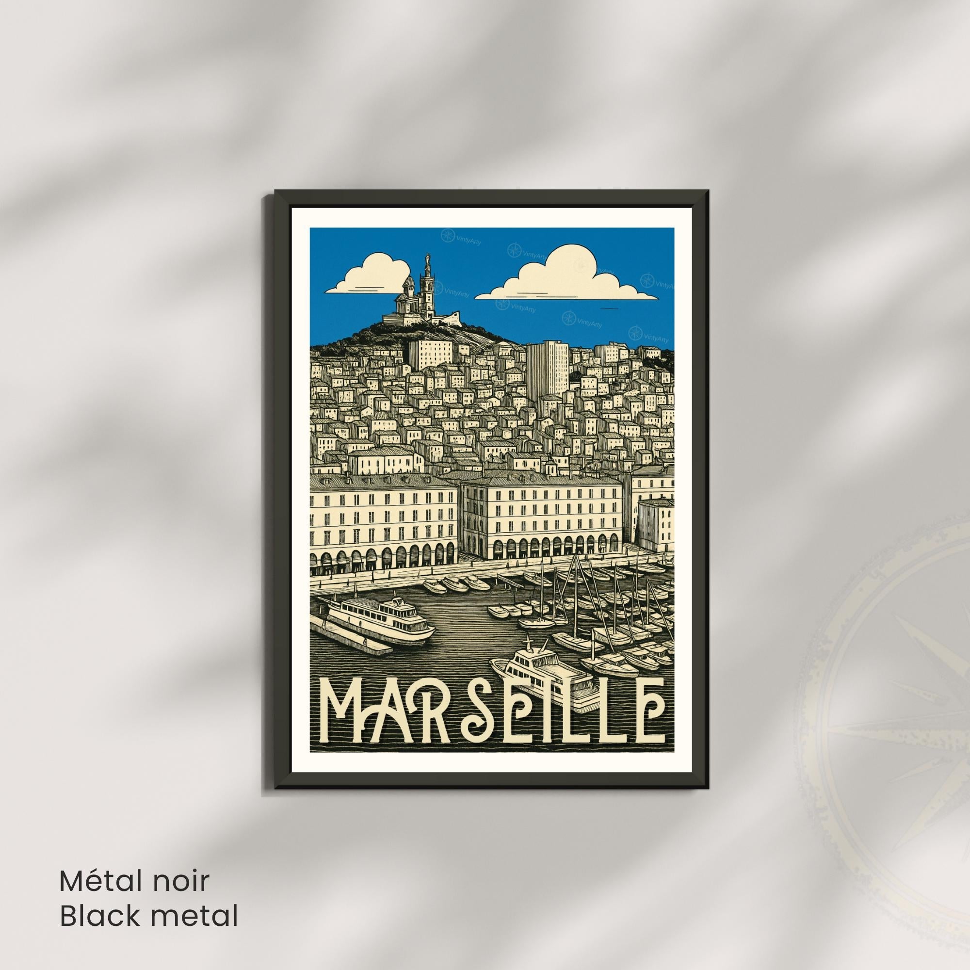 Affiche Marseille – Le Vieux-Port | Impression Artistique Premium-4