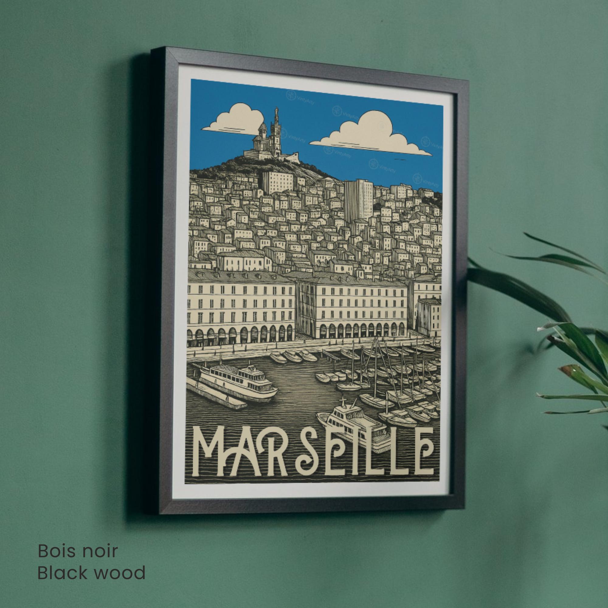 Affiche Marseille – Le Vieux-Port | Impression Artistique Premium-1