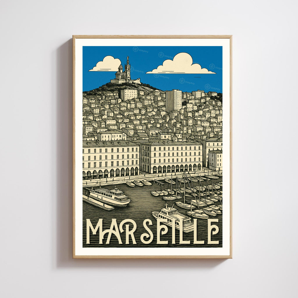 Affiche Marseille – Le Vieux-Port | Impression Artistique Premium-0