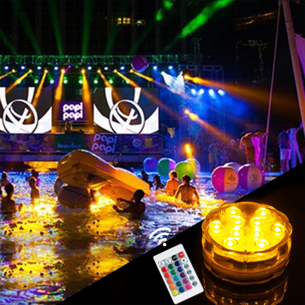 Lampe LED submersible à piles